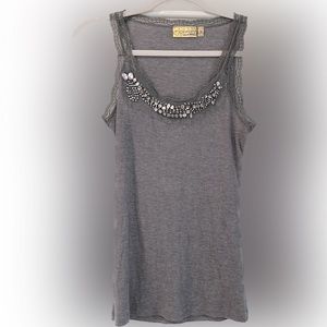 Vera Wang- lace and rhinestone embellishment (grey)